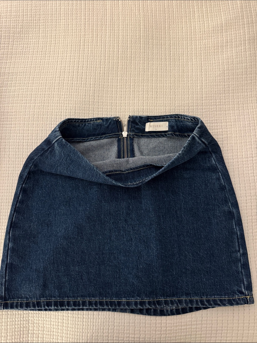 Meshki Dark Blue Denim Mini Skirt